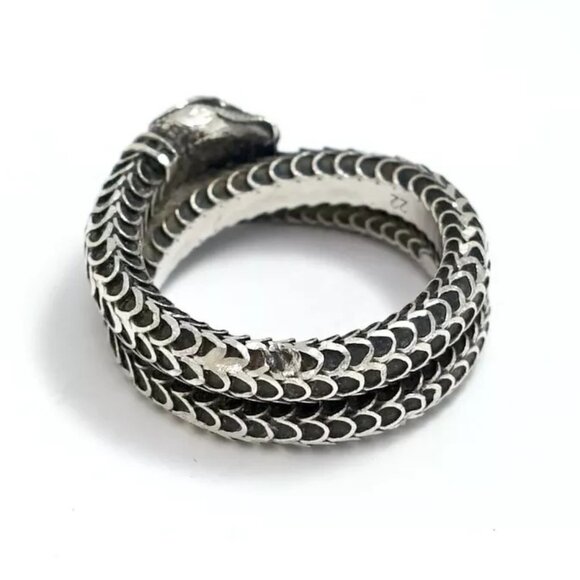 GUCCI Snake Band Ring size US8.5 EU22 Silver 925 Auth w/Bag s1143 - Picture 5 of 16